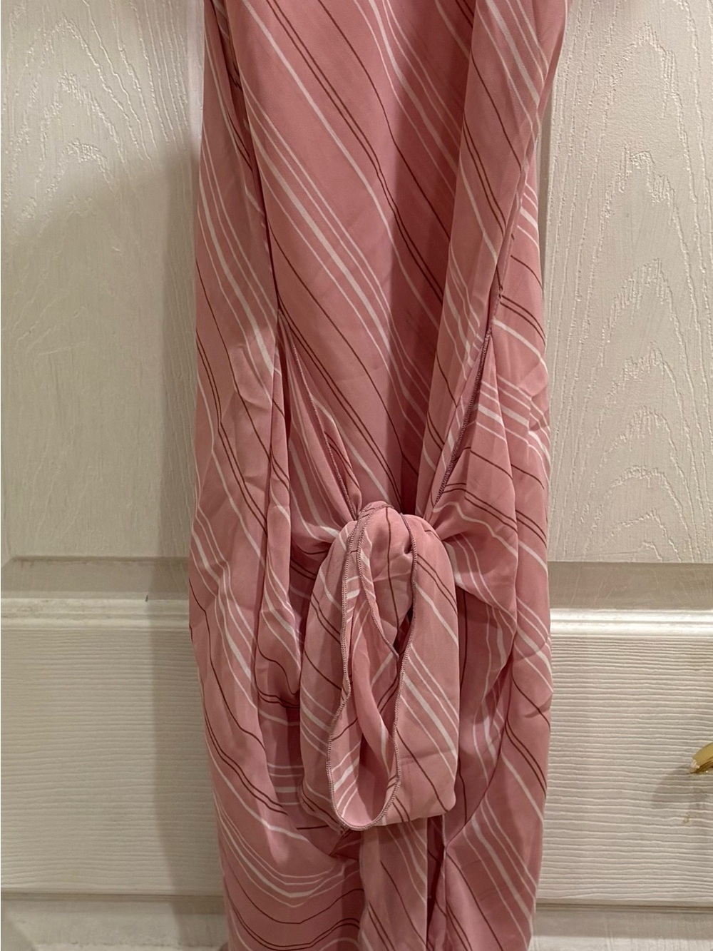 Pink Striped Tie-Front Maxi Dress Size small